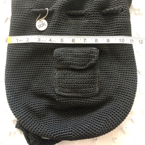 The Sak Black Crochet Tote with Interior Zip Pocket - Picture 8 of 9